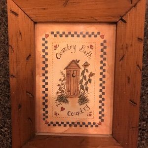 Outhouse Picture with Wood frame